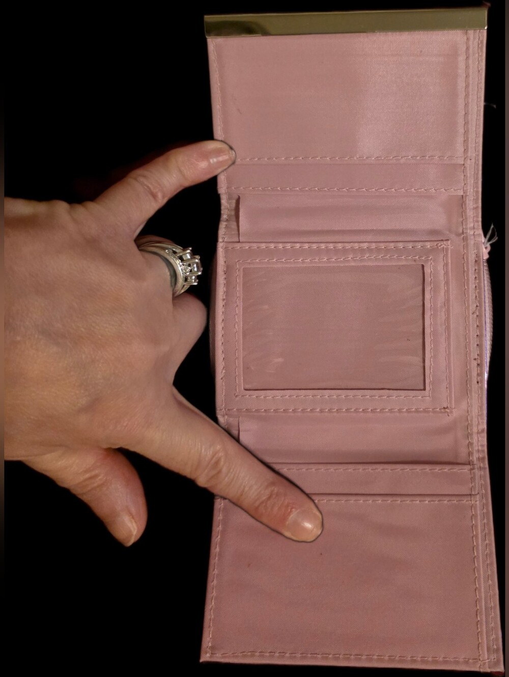 Metallic Pink Compact Wallet - Picture 3 of 4